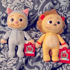 Cocomelon JJ Lion, and Kitty Doll 8” Plush